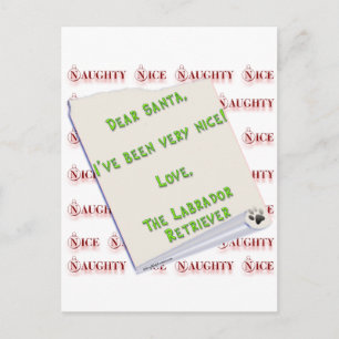 Labrador Retriever Naughty eller Nice Helg Vykort