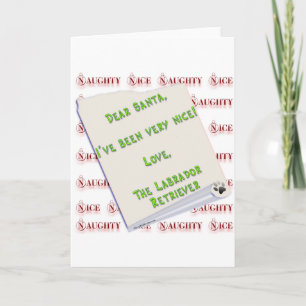 Labrador Retriever Naughty eller Nice Helgkort