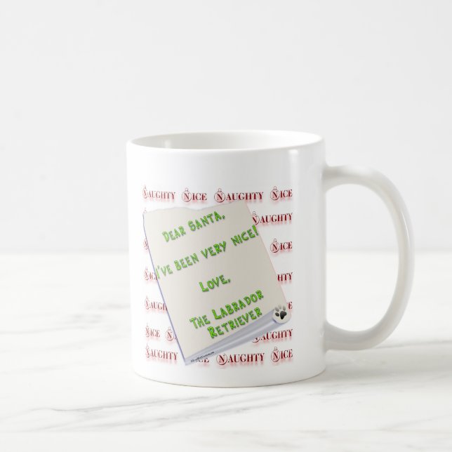 Labrador Retriever Naughty eller Nice Kaffemugg (Höger)