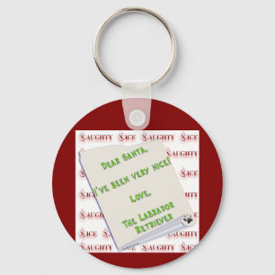 Labrador Retriever Naughty eller Nice Keychain Nyckelring
