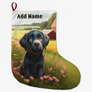 Labrador Retriever på Farm Stor Julstrumpa