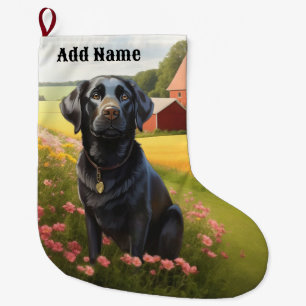 Labrador Retriever på gård Stor Julstrumpa