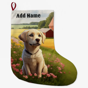 Labrador Retriever på gård Stor Julstrumpa