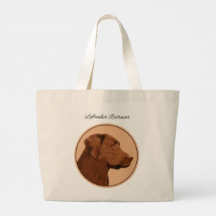 Labrador Retriever Painting Chocolate Lab Hund Art Jumbo Tygkasse