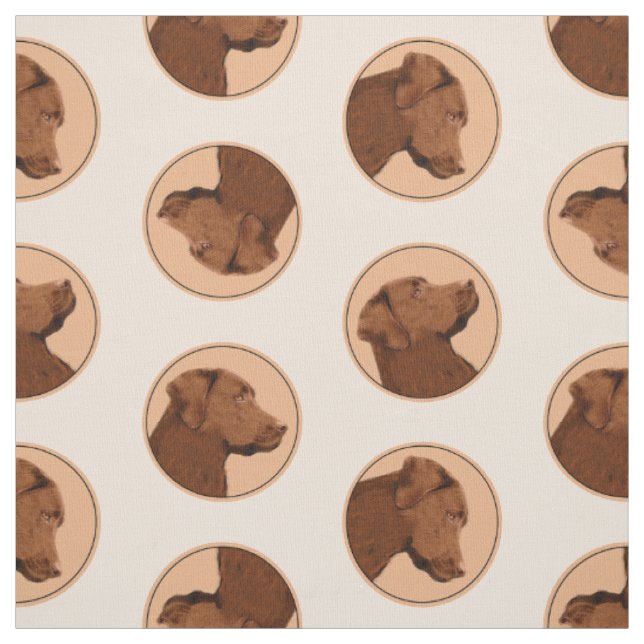 Labrador Retriever Painting Chocolate Lab Hund Art Tyg (Provkarta)