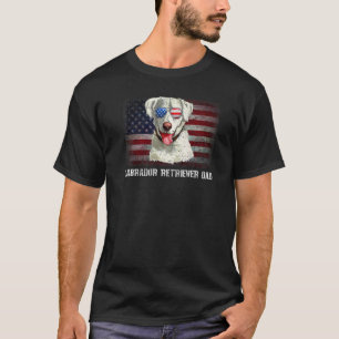 Labrador Retriever Pappa American Hund US Flagga 4 T Shirt