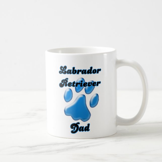 Labrador Retriever Pappa Blue Pawprint Kaffemugg (Höger)