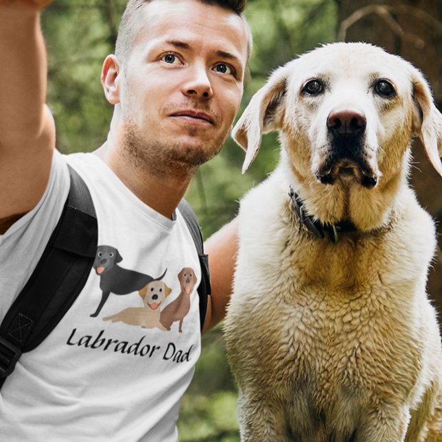 Labrador Retriever Pappa Chocolate Black Gult T Shirt (Skapare uppladdad)
