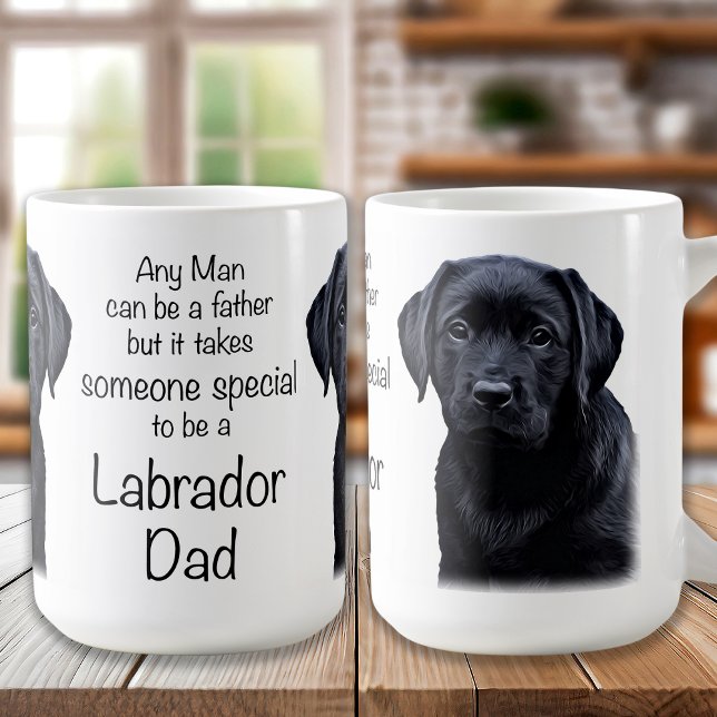 Labrador Retriever Pappa Cute Puppy Fars dag Kaffemugg (Skapare uppladdad)