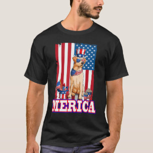 Labrador Retriever Pappa Mamma 4 juli amerikanska T Shirt