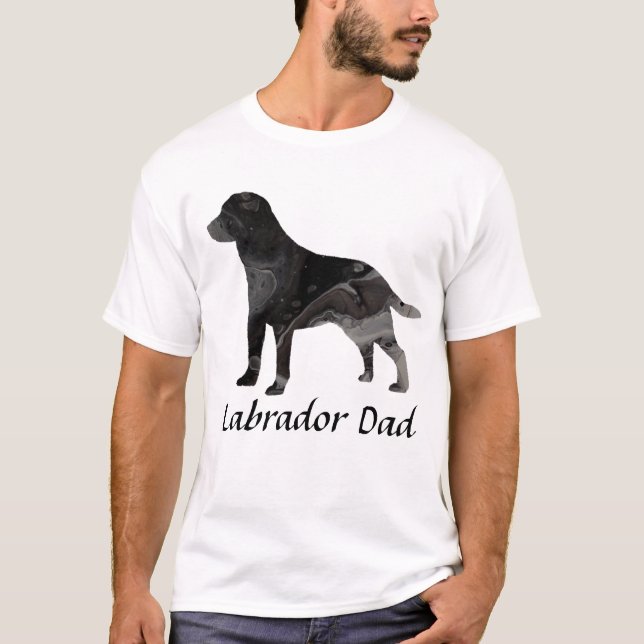 Labrador Retriever Pappa T-shirt Topp Kläder Svart (Framsida)
