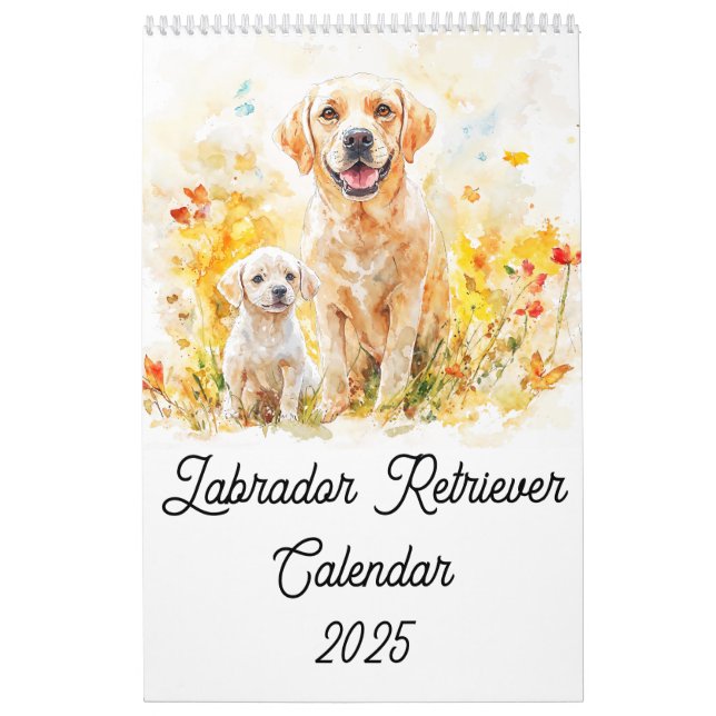 Labrador Retriever Parent and Puppy Calendar Kalender (Omslag)