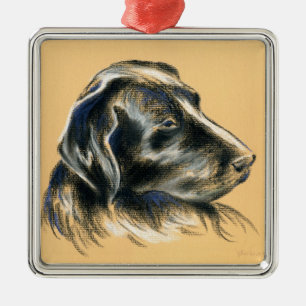 Labrador Retriever - pastellfärgad teckning för Julgransprydnad Metall
