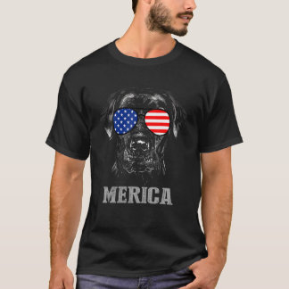 Labrador Retriever Patriotic Hund Merica 4:e juli T Shirt