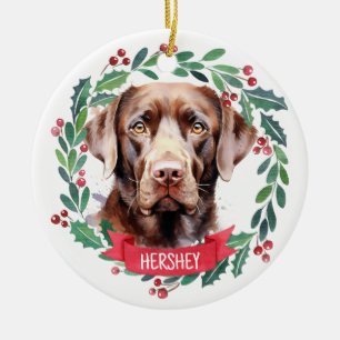 Labrador Retriever Personlig Helgdag Utandning Hun Julgransprydnad Keramik