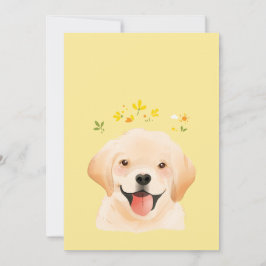 Labrador Retriever Pet Hund Illustration Porträtt Tack Kort