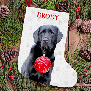 Labrador Retriever Pet Hund Tass avtryck jul Liten Julstrumpa