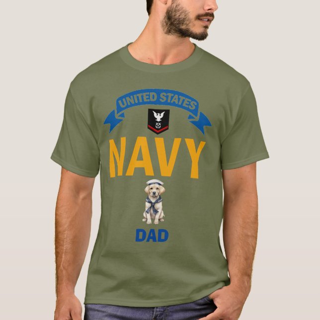 Labrador Retriever Petty Officer 3 klass Pappa T Shirt (Framsida)