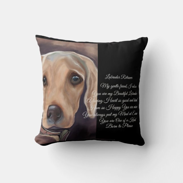 Labrador Retriever Poetry Kudde (Framsida)