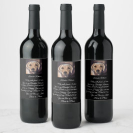 Labrador Retriever Poetry Vinflaska Etikett