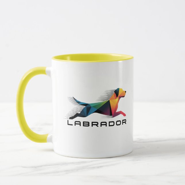 Labrador retriever poligonal en amarillo y azul mugg (Vänster)