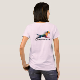 Labrador retriever poligonal en amarillo y azul t shirt