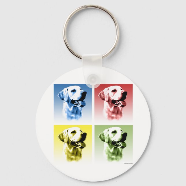 Labrador Retriever Pop Art Nyckelring (Framsida)