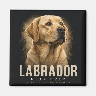 Labrador Retriever Porträtt Lojal Familjehund Magnet