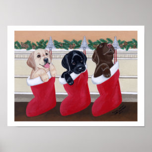 Labrador Retriever Puppies Julkonst Poster