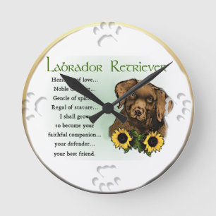 Labrador Retriever Puppy Heritage Gifts Rund Klocka