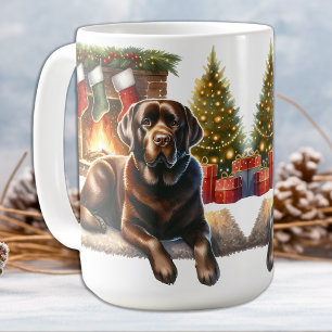 Labrador Retriever Puppy Hund Helgdag jul Kaffemugg
