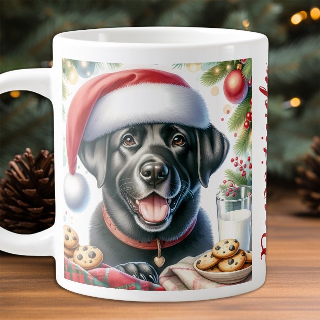 Labrador Retriever Puppy Hund & julcookies Jumbo Mugg (Skapare uppladdad)