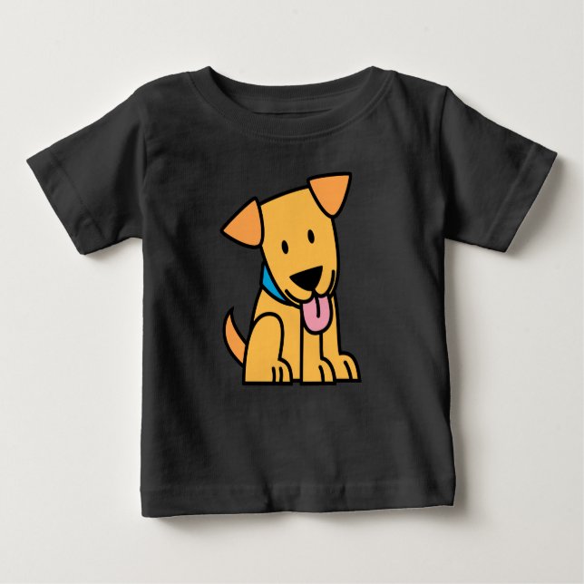 Labrador Retriever puppy hund sitt gyllene söta va T-shirt (Framsida)