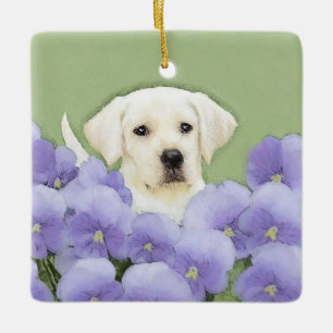 Labrador Retriever Puppy Paediatric Original Hund Julgransprydnad Keramik