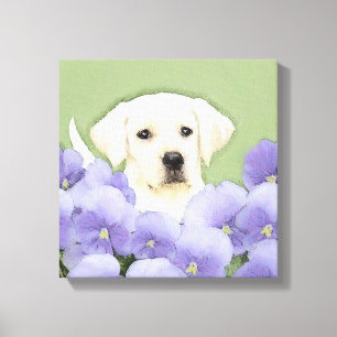 Labrador Retriever Puppy Painting Original Hund Ar Canvastryck