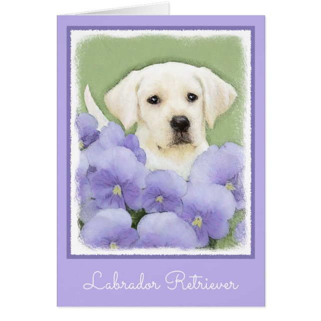 Labrador Retriever Puppy Painting Original Hund Ar Hälsningskort (Framsidan)