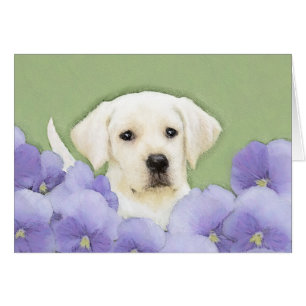 Labrador Retriever Puppy Painting Original Hund Ar Hälsningskort