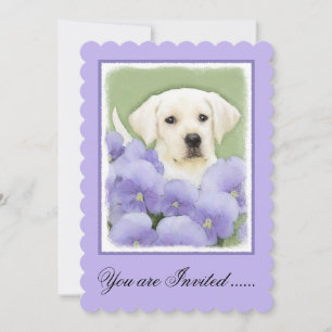 Labrador Retriever Puppy Painting Original Hund Ar Inbjudningar