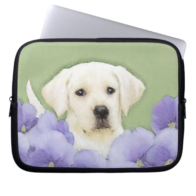 Labrador Retriever Puppy Painting Original Hund Ar Laptop Fodral (Framsidan)
