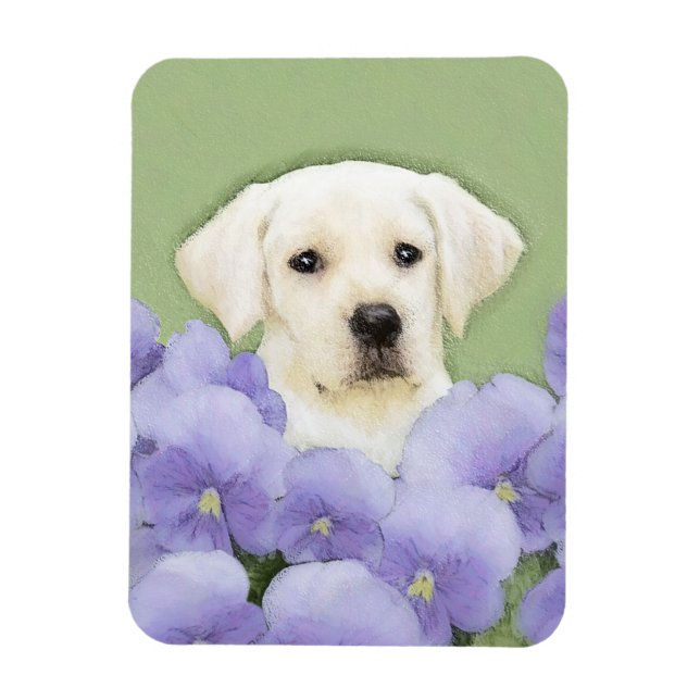 Labrador Retriever Puppy Painting Original Hund Ar Magnet (Vertikal)