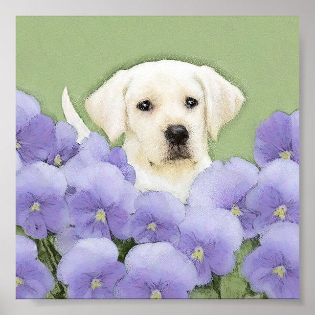 Labrador Retriever Puppy Painting Original Hund Ar Poster (Framsidan)