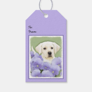 Labrador Retriever Puppy Painting Original Hund Ar Presentetikett