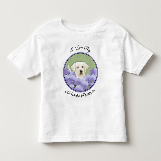 Labrador Retriever Puppy Painting Original Hund Ar T Shirt (Framsida)