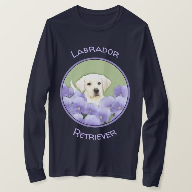 Labrador Retriever Puppy Painting Original Hund Ar T Shirt (Design framsida)