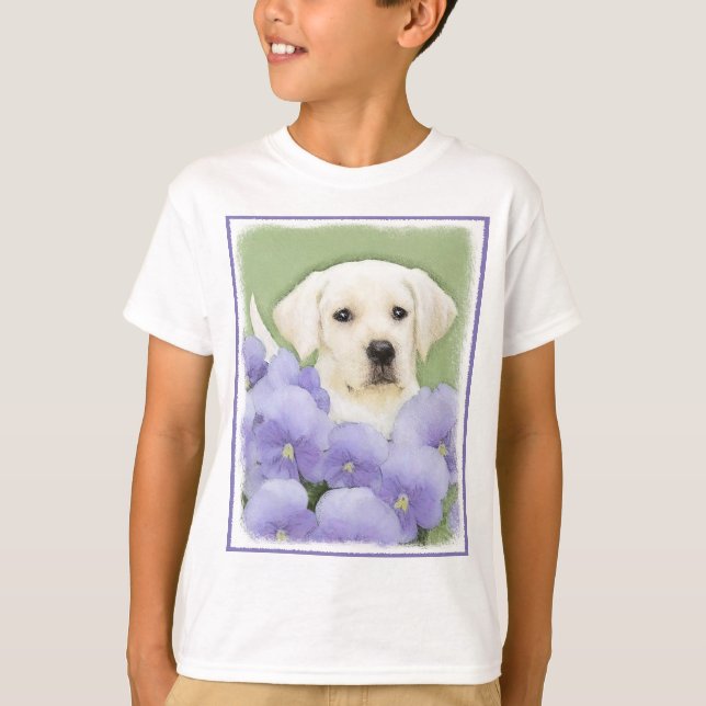 Labrador Retriever Puppy Painting Original Hund Ar T Shirt (Framsida)