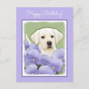 Labrador Retriever Puppy Painting Original Hund Ar Vykort