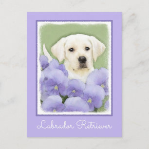 Labrador Retriever Puppy Painting Original Hund Ar Vykort