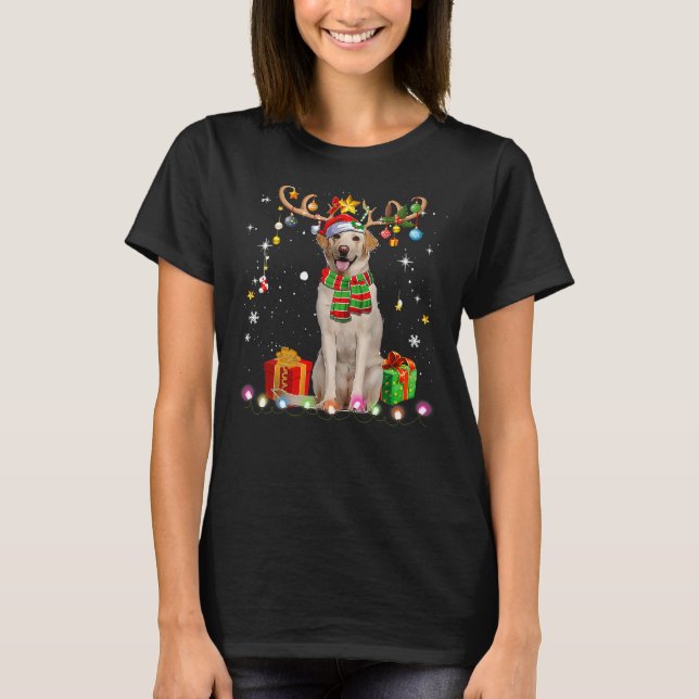 Labrador Retriever Reindder Santa Hat T Shirt (Framsida)