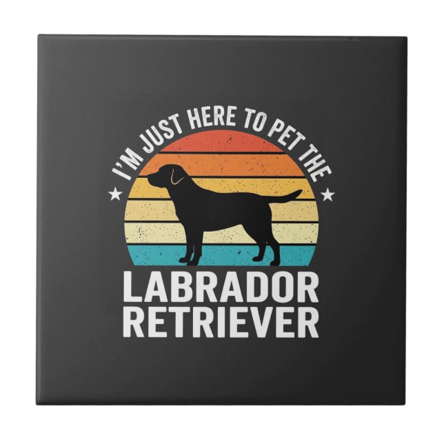 Labrador Retriever Retro Hund Knullar Kakelplatta (Framsidan)