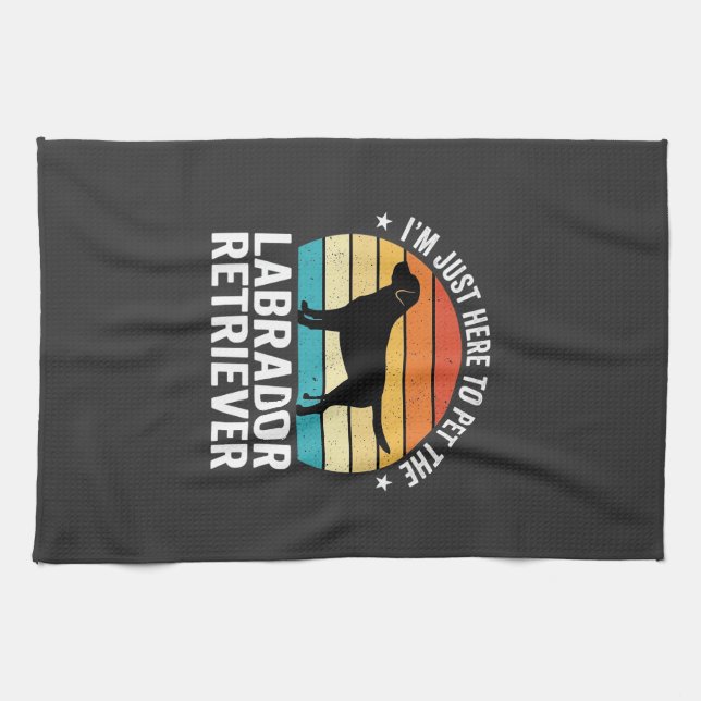 Labrador Retriever Retro Hund Knullar Kökshandduk (Horisontell)